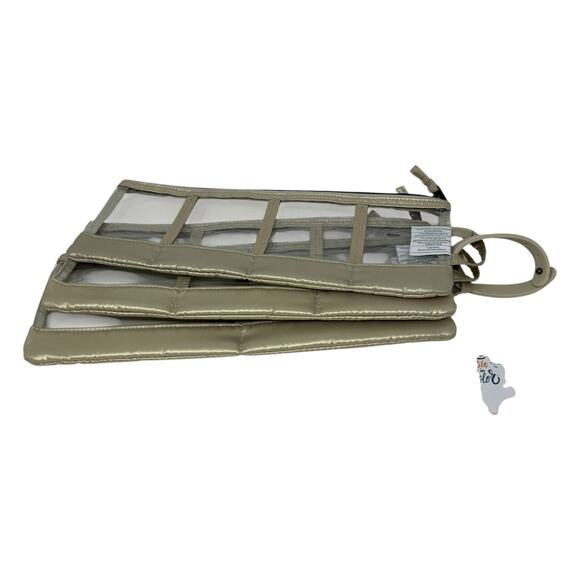 Lug Clearview Metallic Champagne Trio 3-Piece Zip Pouch Set Gold - Picture 7 of 16